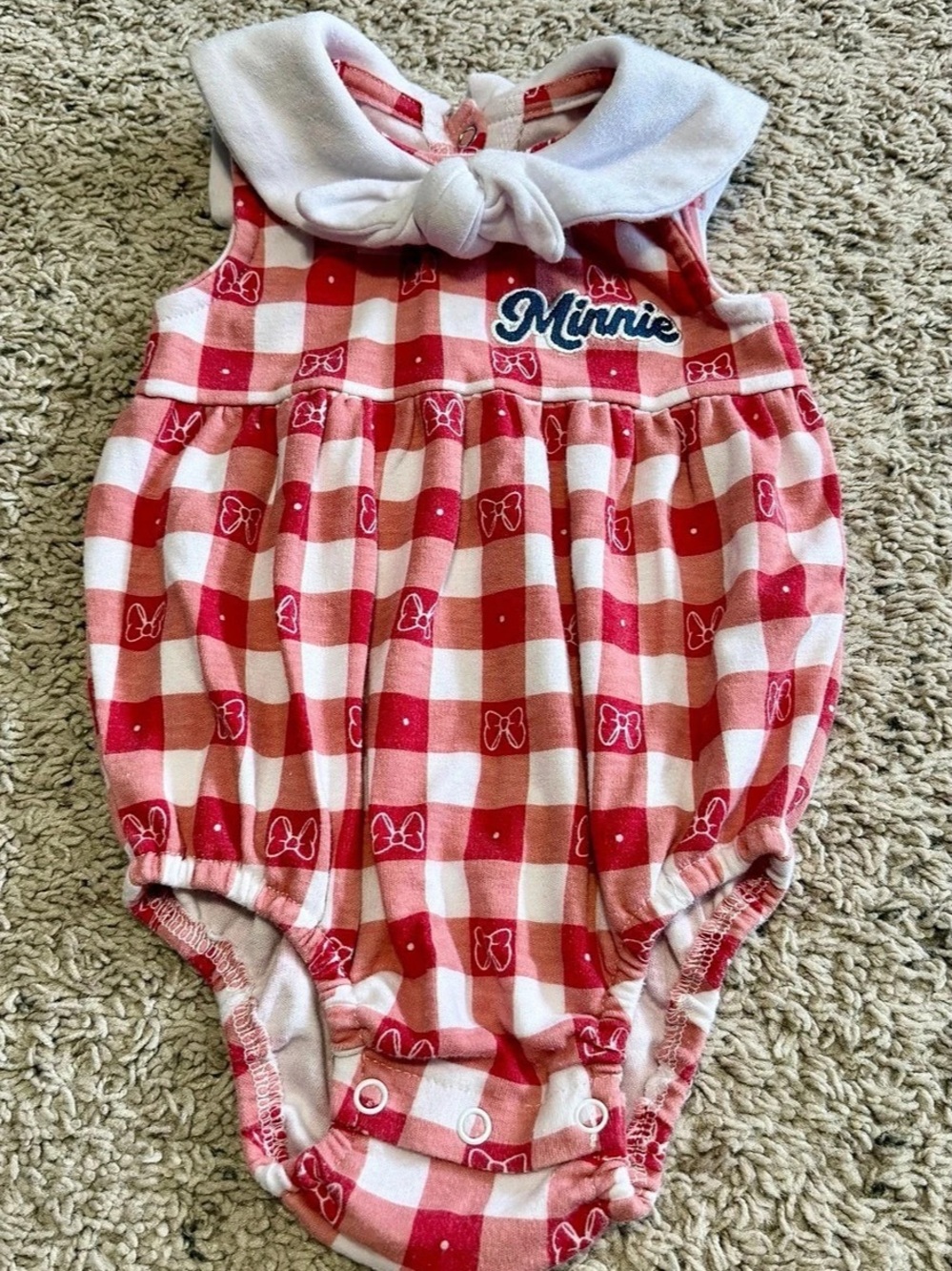 Disney Baby Minnie Mouse Gingham Romper 12M